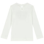 توب بنات بأكمام بطبعة تيدي باللون العاجي, 1, hi-res